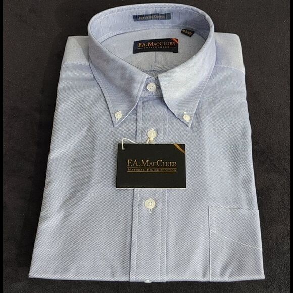 F A MacCLUER BLUE ROYAL OXFORD DRESS SHIRT - Picture 1 of 4